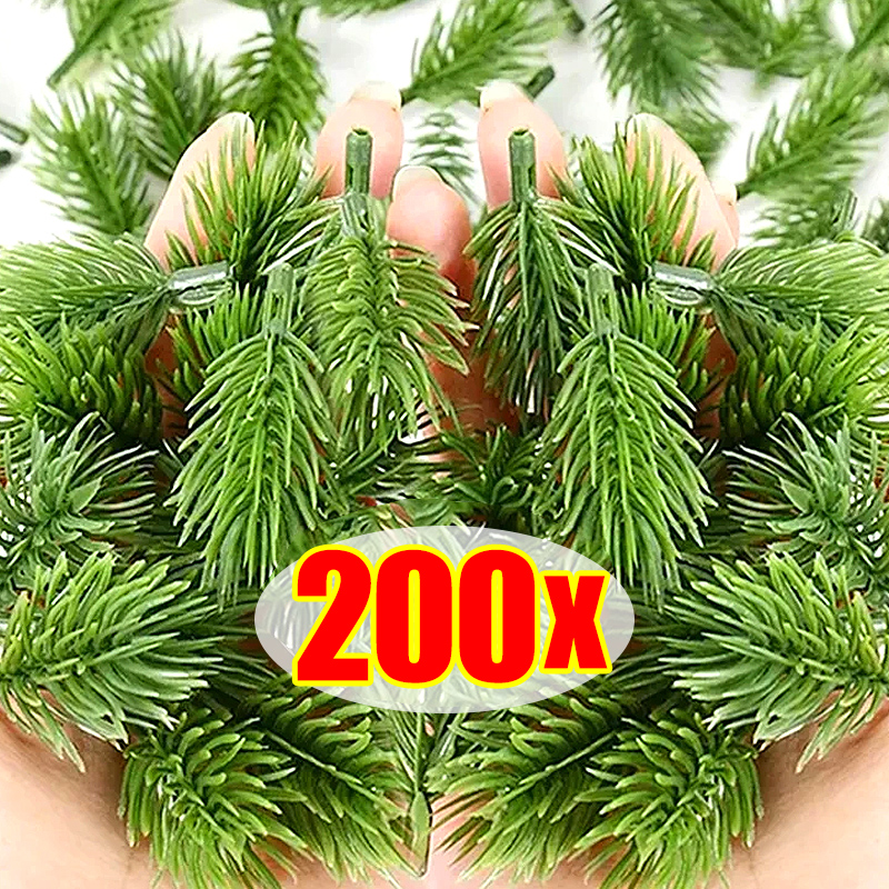 200/10Pcs Artificial Pine Need - مراجعة Home Decor Xmas Tree وسعره