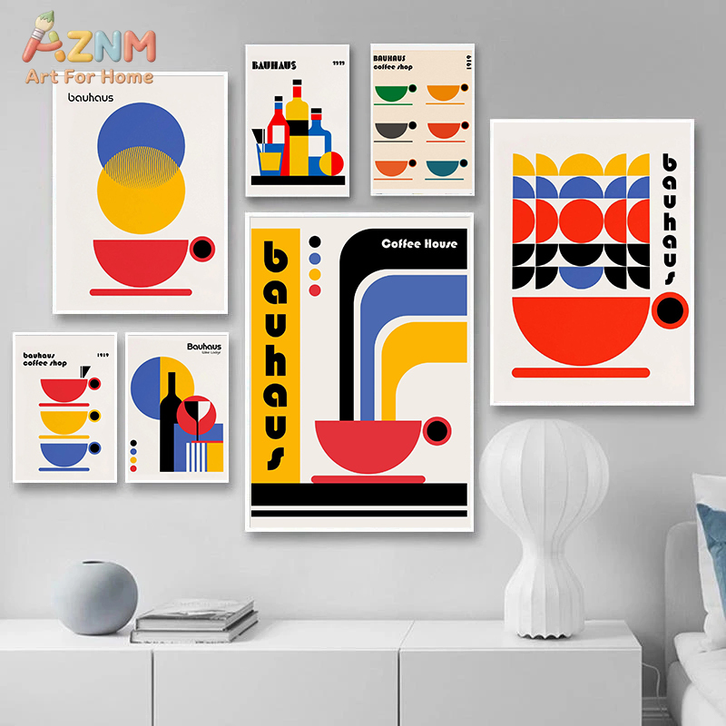 Modern Minimalist Geometry Bau - مراجعة Watercolor Poster Print وسعره