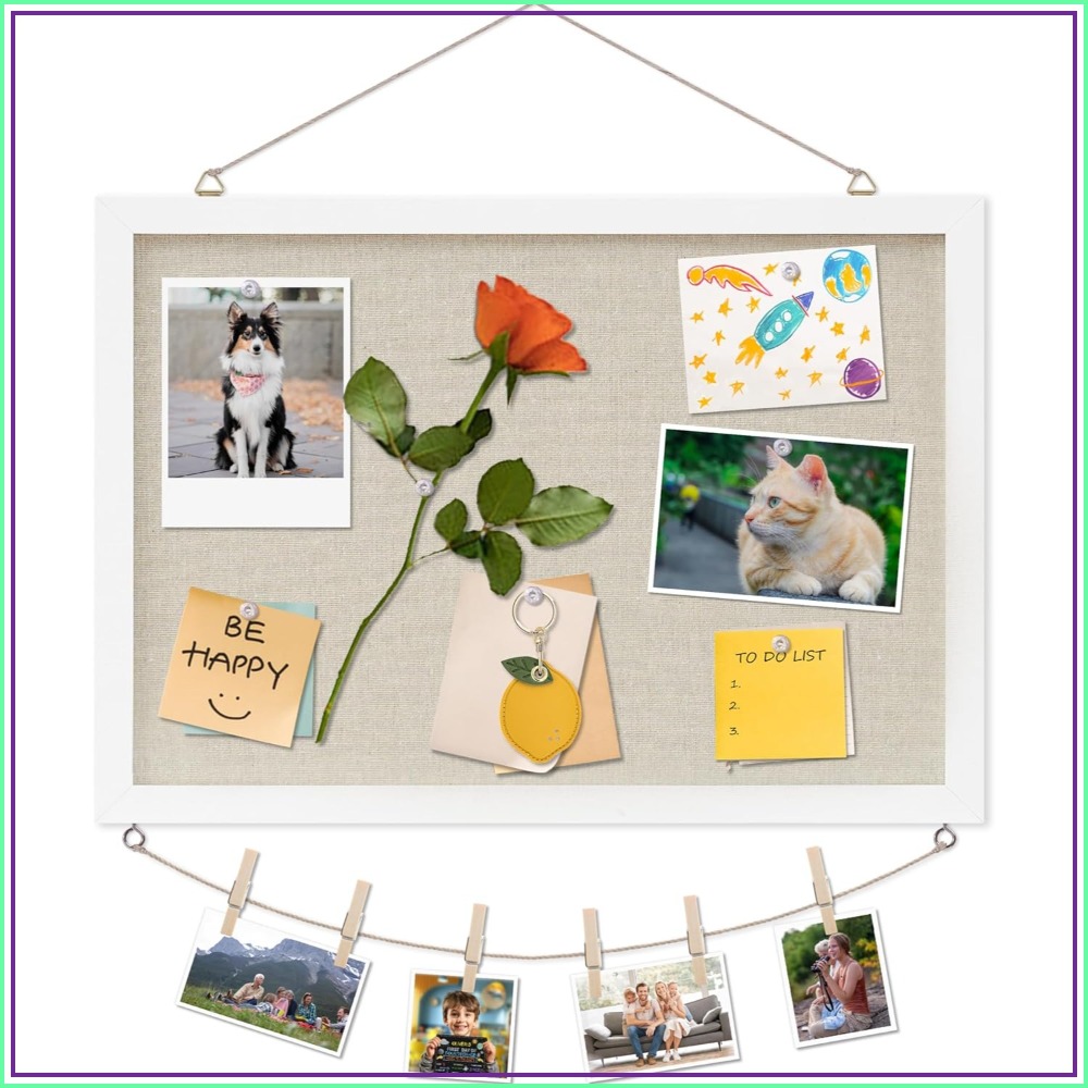 Linen White Cork Board 17x12in - مراجعة Home Decor Vision Board وسعره