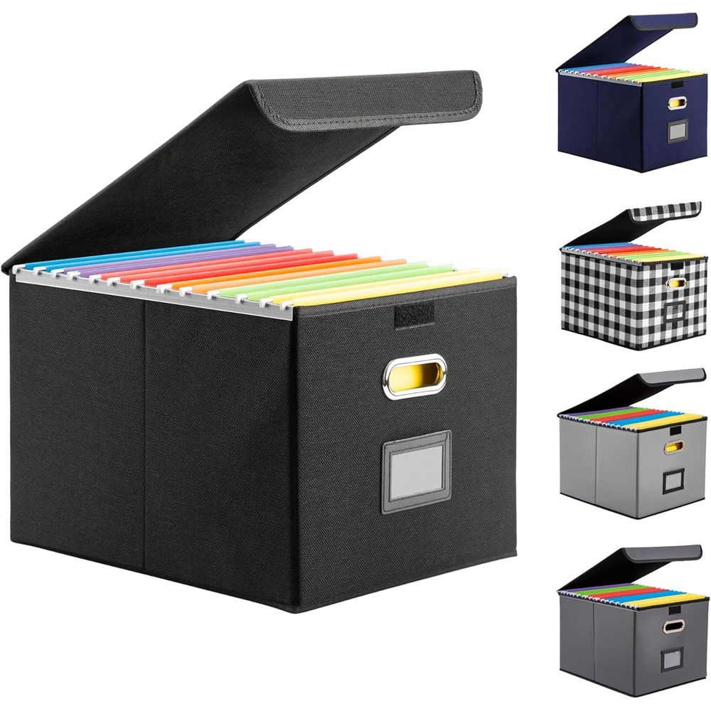 Collapsible File Box with Lid  - مراجعة Victory Home Decor وسعره