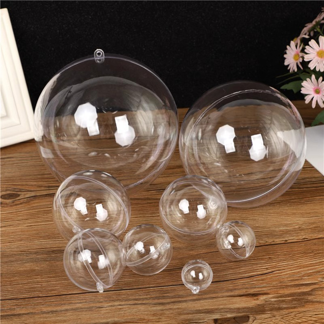 1-20CM Transparent Balls Hollo - مراجعة Home Decor Xmas Tree وسعره