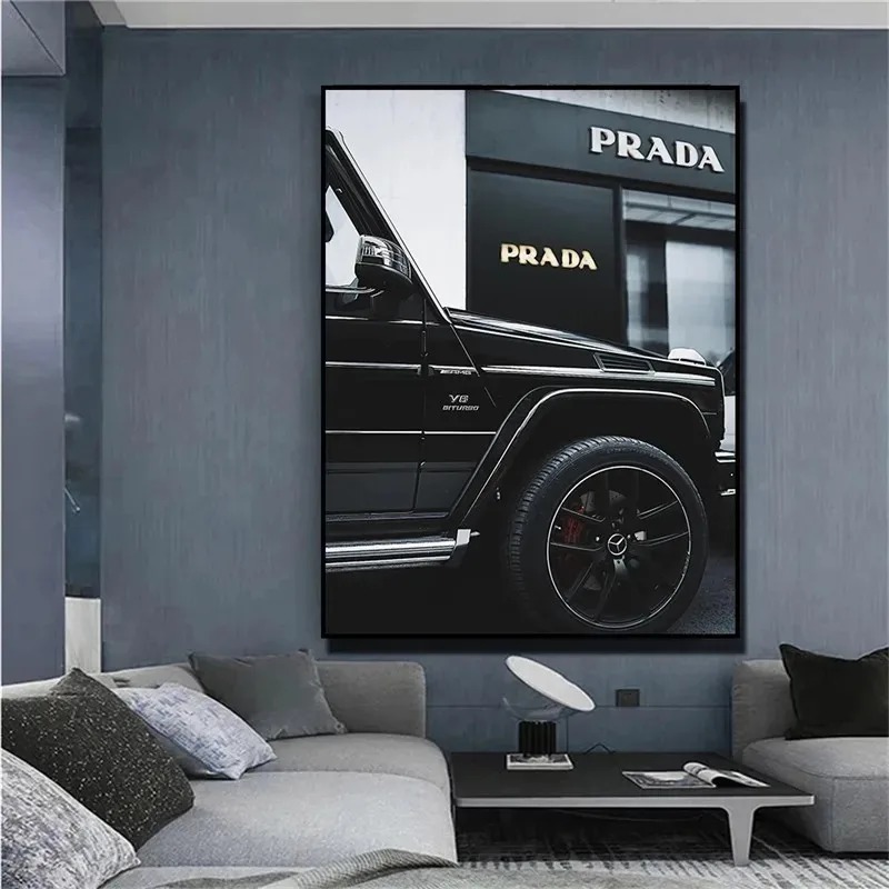 Home Decor Deals - Modern Black Car Nordic Street Luxury