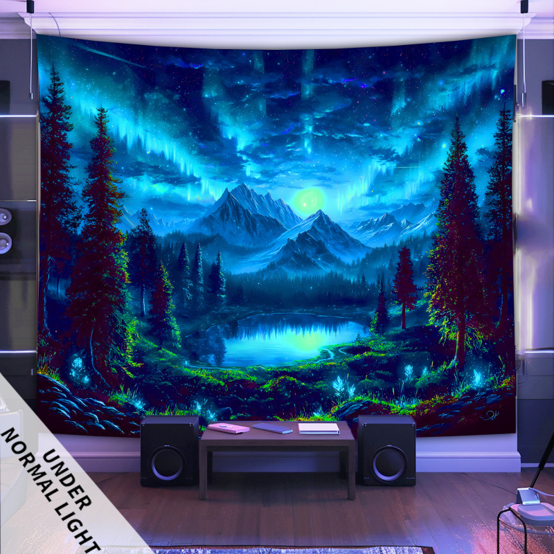 Home Decor Range - VIKAMA Starry Sky Mountain Range Forest