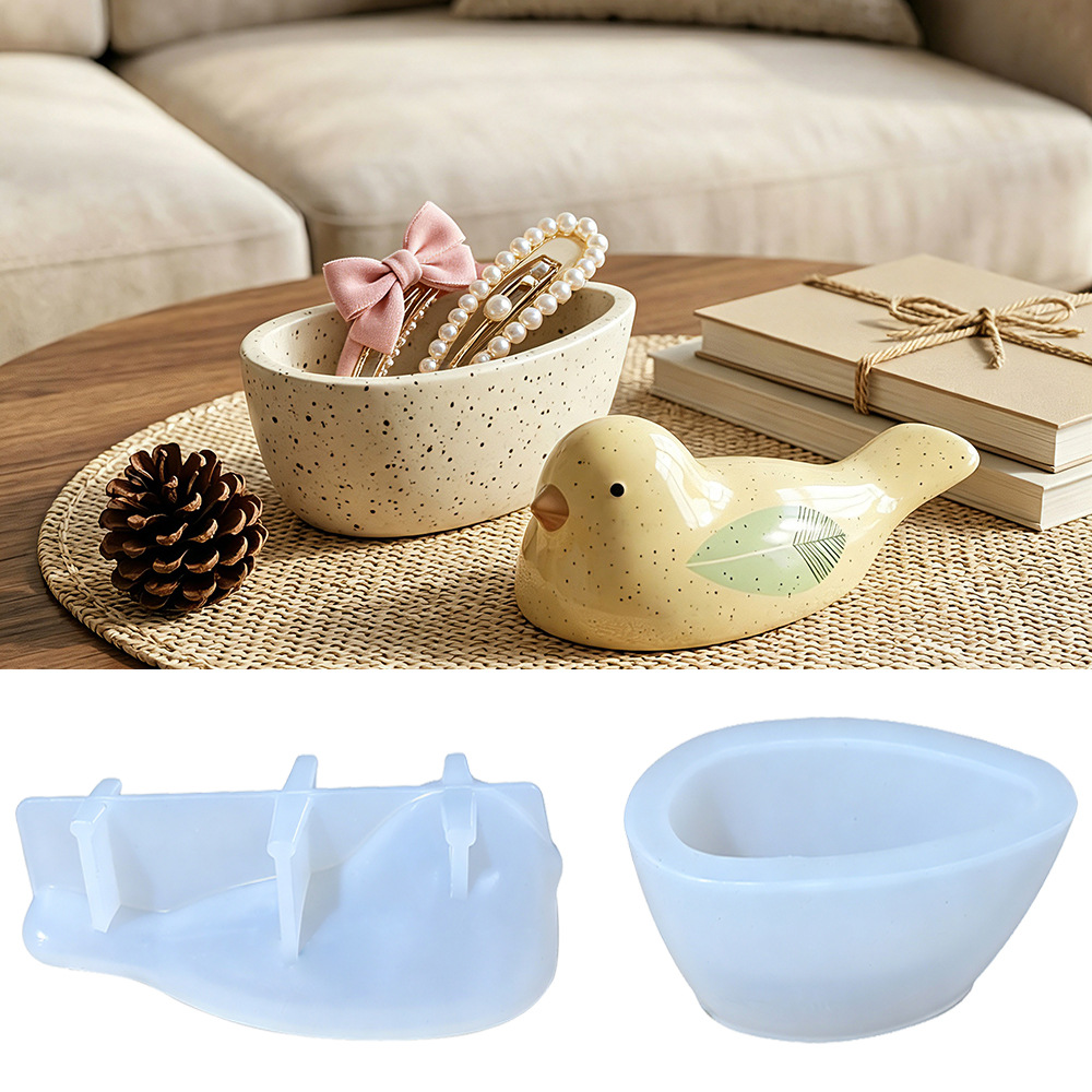 Succulent Planter Pot - Bird Silicone Mold - DIY Resin