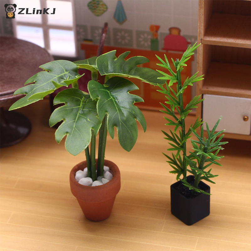 Home Decor Simulator - ▶1Pcs 1:12 Dollhouse Simulation Green Plant