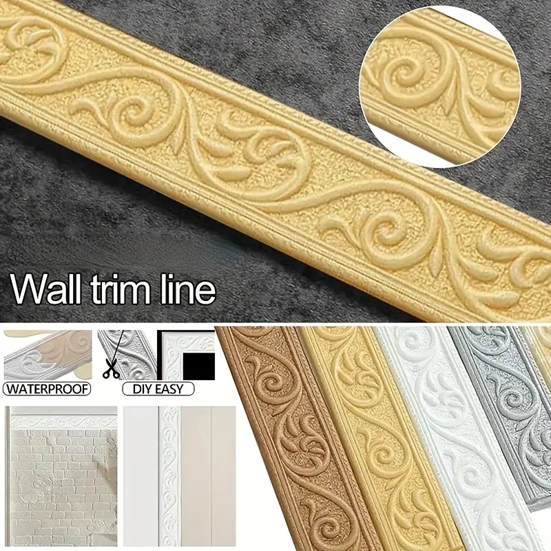 Home Decor Wall Molding - 1Pc 230x6cm Fashion Self Adhesive Wall