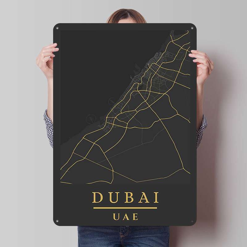 Dubai UAE Map Art Printed Post - مراجعة Home Decor Simulator وسعره
