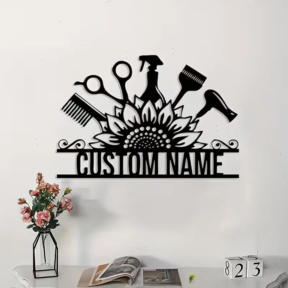 Custom Hair Stylist metal Name - مراجعة Home Decor Shop وسعره