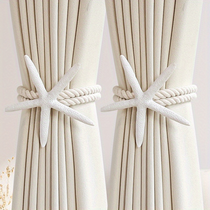 2PCS Natural Starfish Curtain - مراجعة Home Decor Organizer وسعره