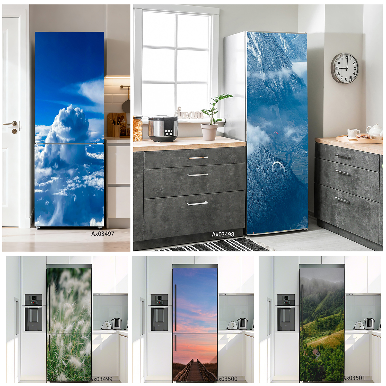 Home Decor Range - Majestic Snow-capped Alpine Mountain Range Refrigerator