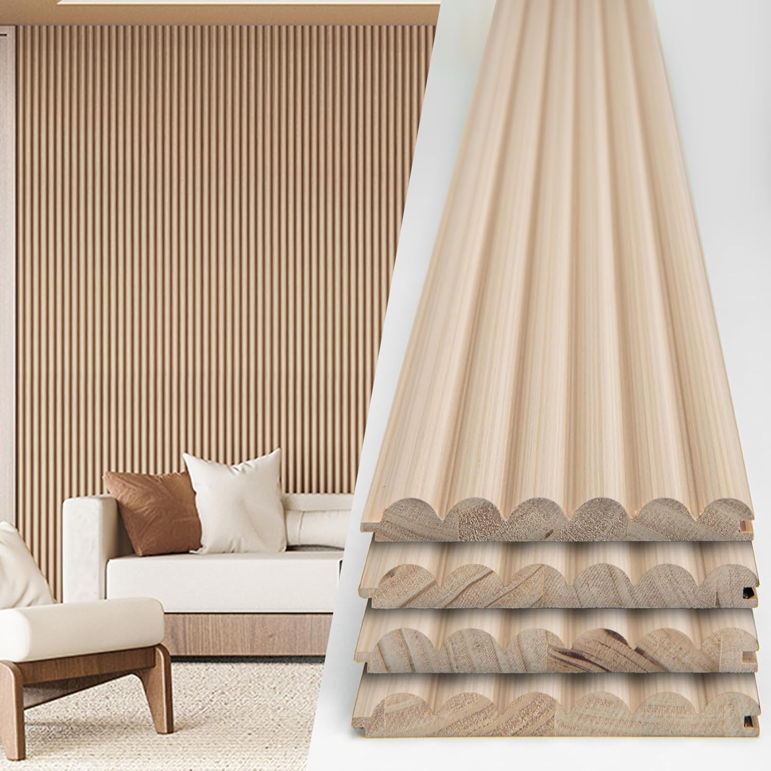 Fluted Wood Wall Panel 108x5.7 - مراجعة Home Decor Wall Molding وسعره