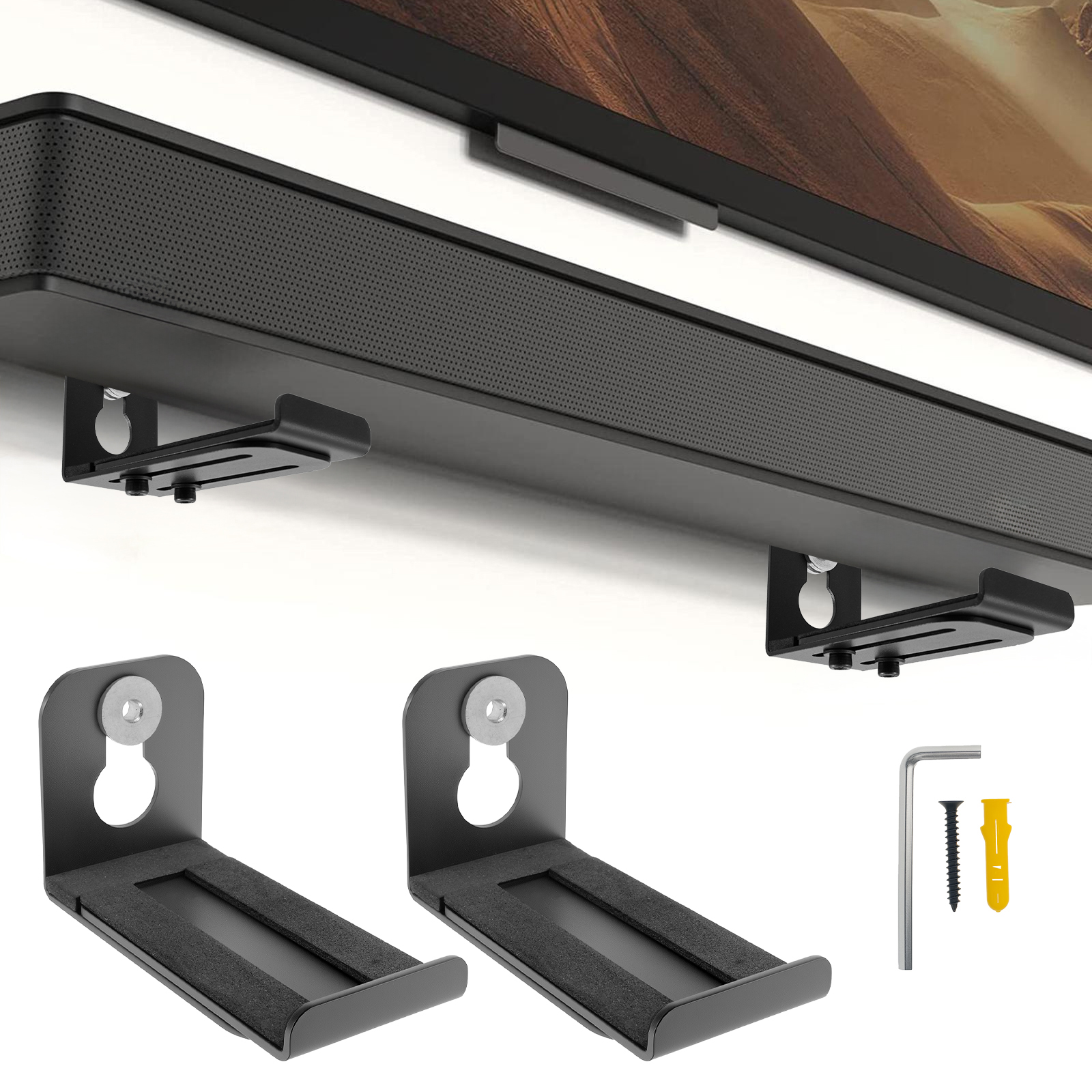 Home Decor Deals - 2Pcs Soundbar Speaker Stands Wall Mount
