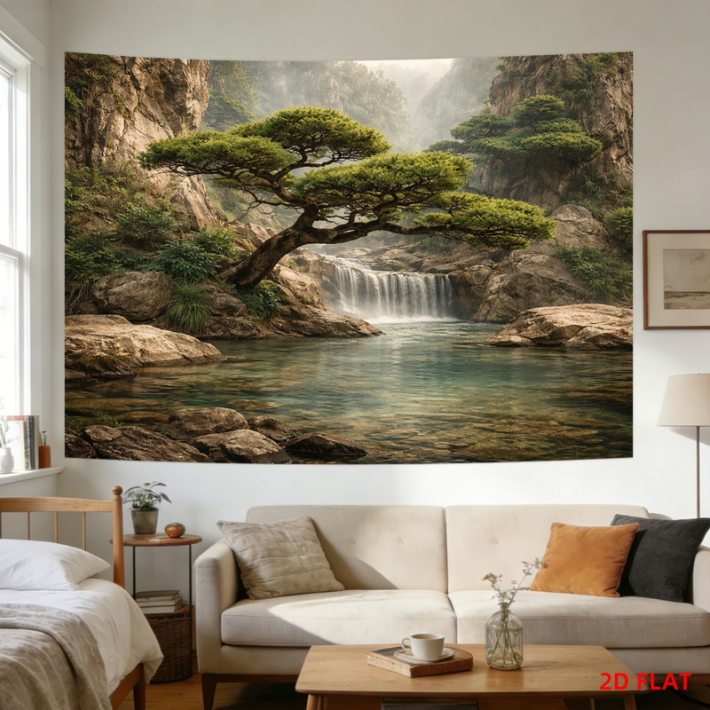 Home Decor Range - Lusheng Scenery Waterfall Mountain Range Tapestry