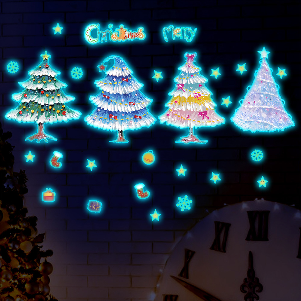 DIY Christmas Window Stickers  - مراجعة Home Decor Xmas Tree وسعره