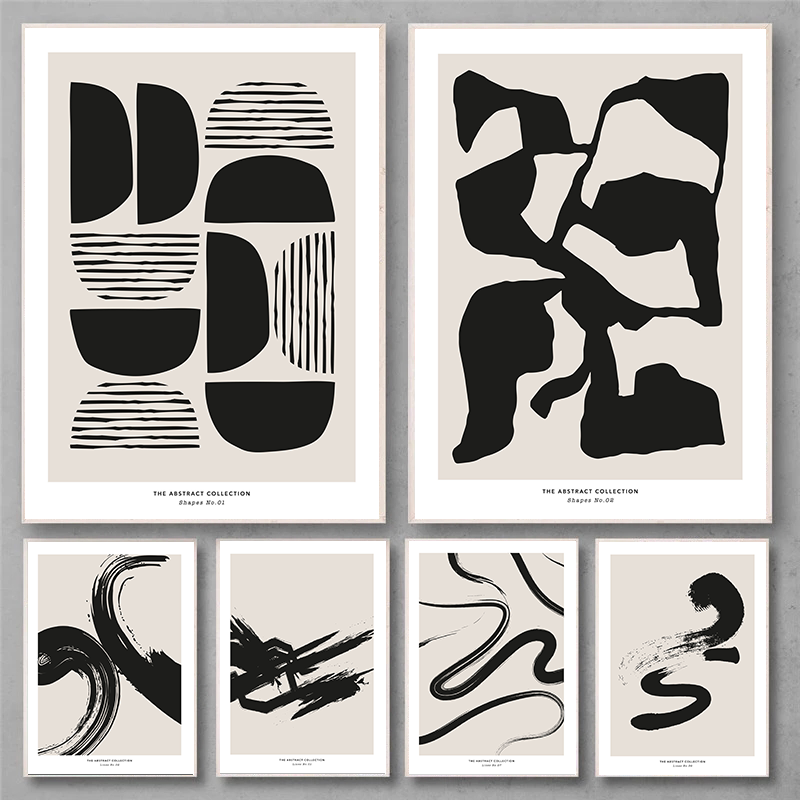 Watercolor Poster Print - Minimalist Paint Strokes Abstract Wall Art