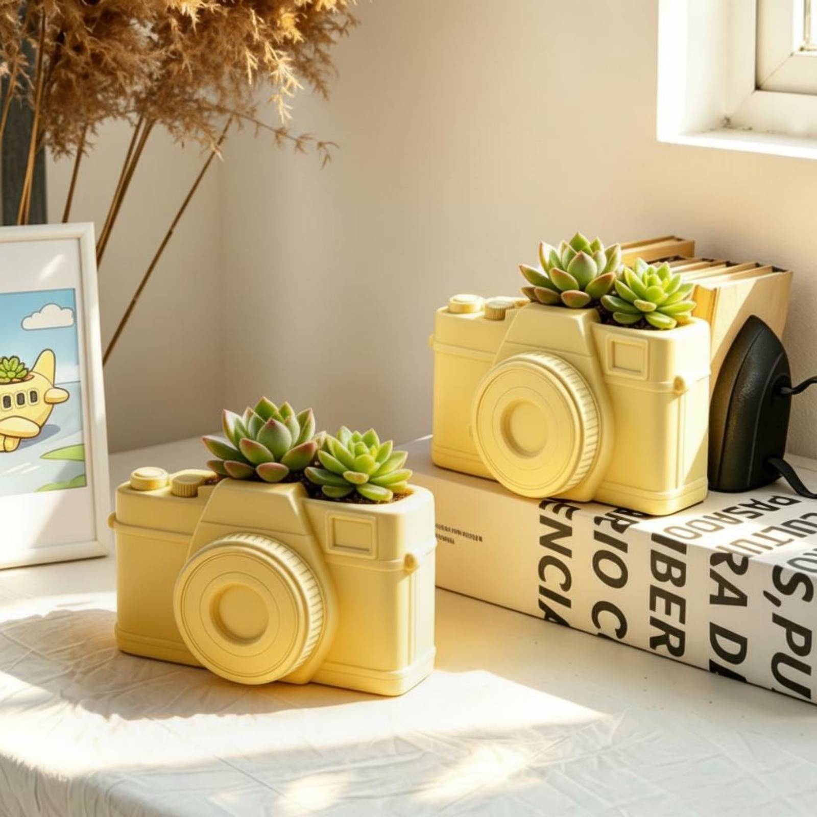 Succulent Planter Pot - Succulent Planter Glossy Finish Resin Planter