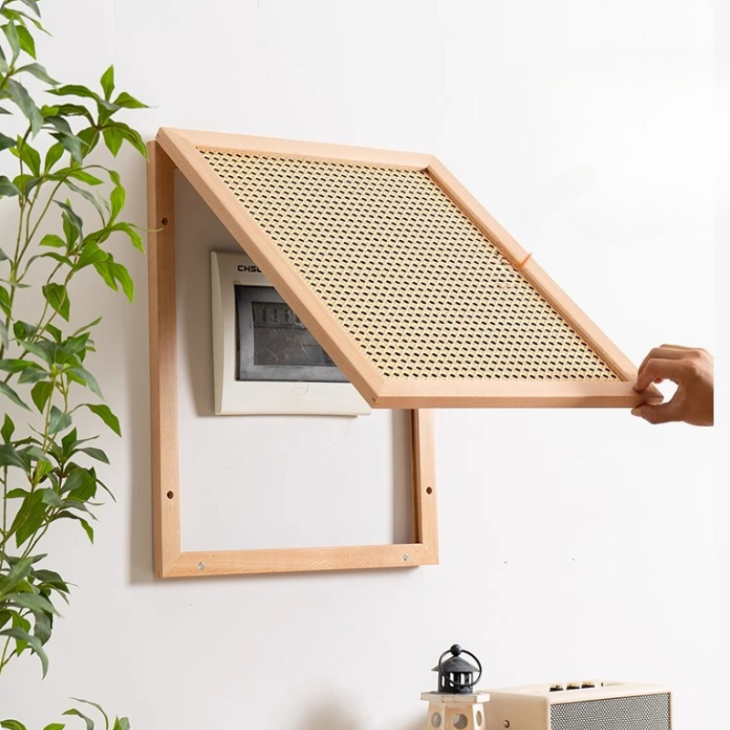 Wood Woven Rattan Electrical B - مراجعة Home Decor Organizer وسعره