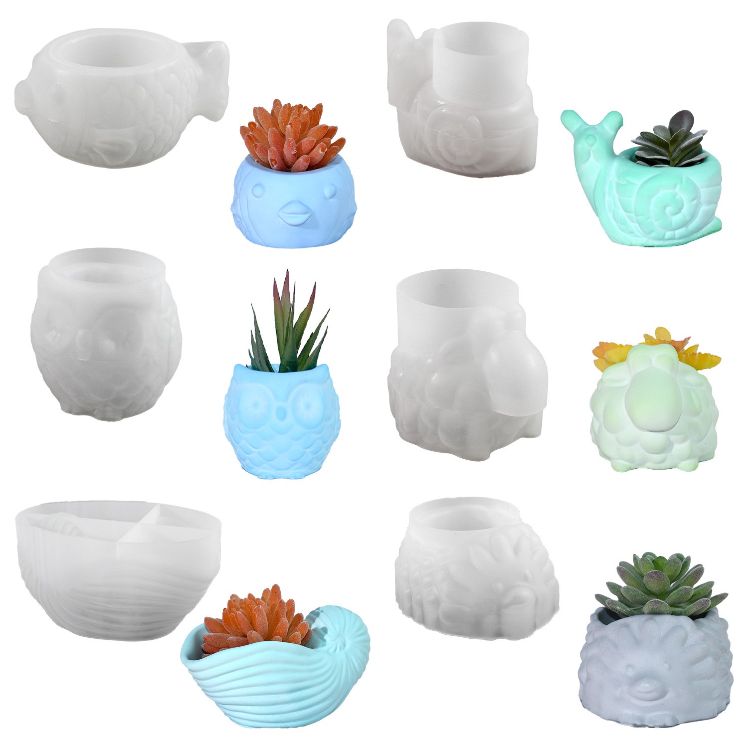 3D Animal Flower Pot Silicone  - مراجعة Succulent Planter Pot وسعره