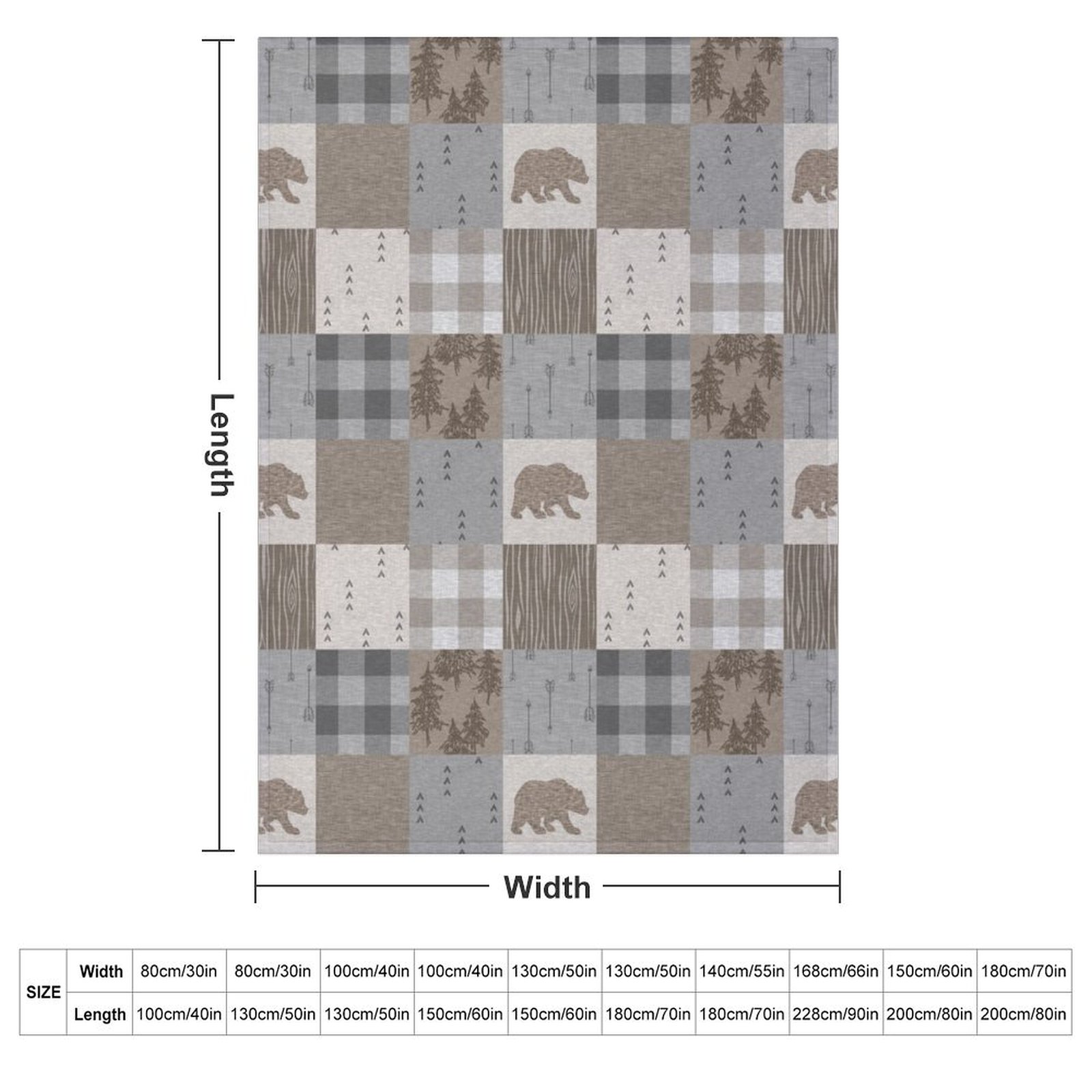 Bear Patchwork - Rustic Neutra - مراجعة Neutral Throw Blanket وسعره