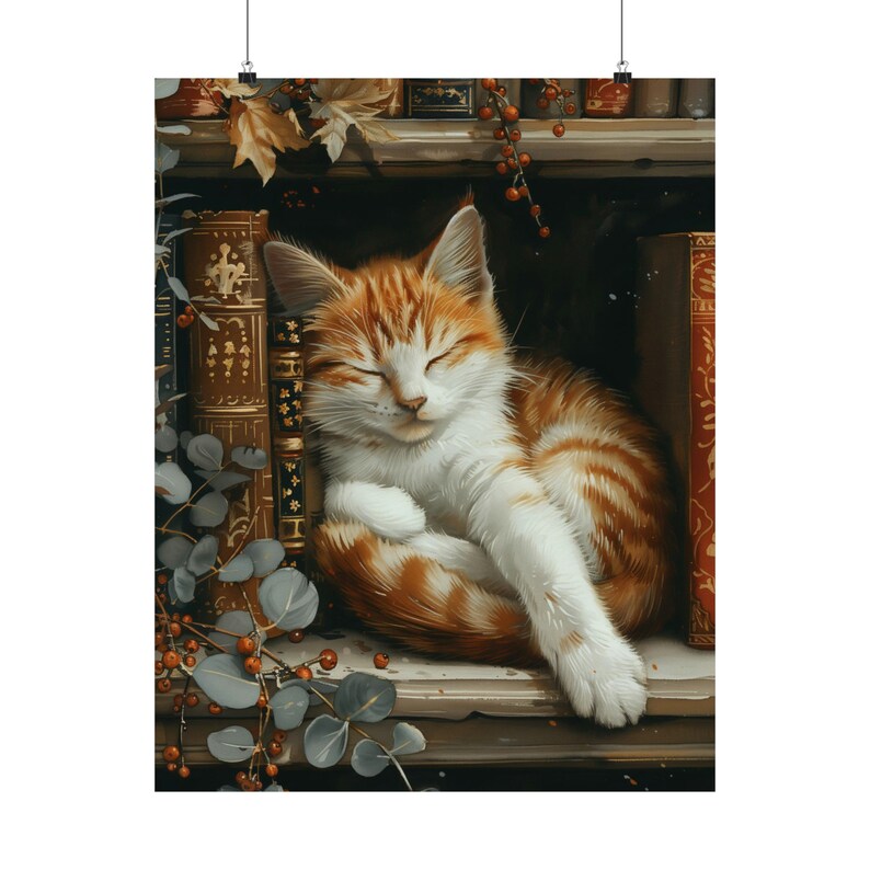 Cute Cat and Book Poster Victo - مراجعة Victory Home Decor وسعره