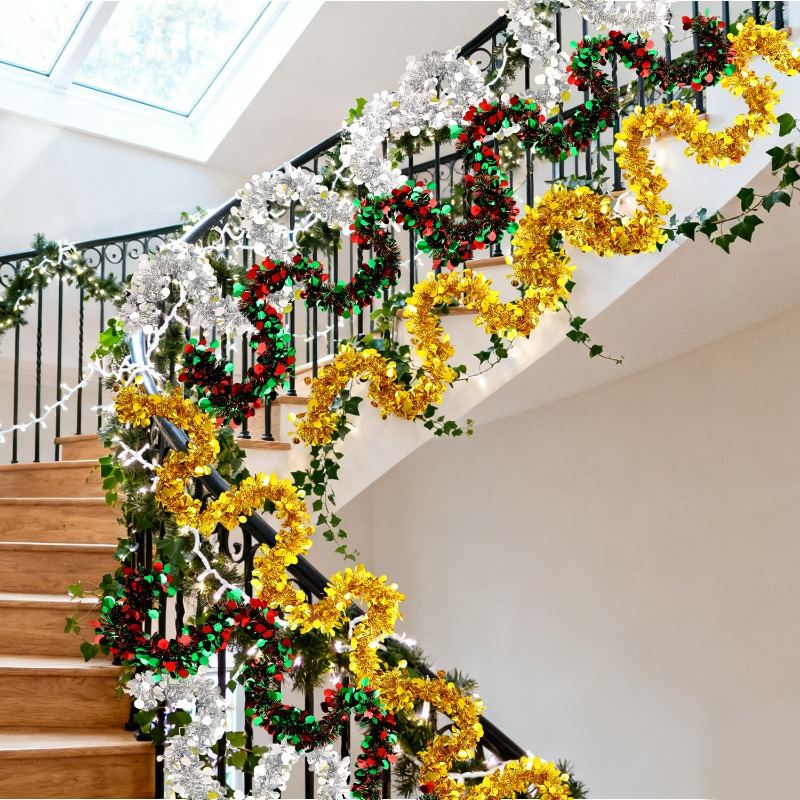 Colorful Ribbon Garland Gold S - مراجعة Home Decor Xmas Tree وسعره