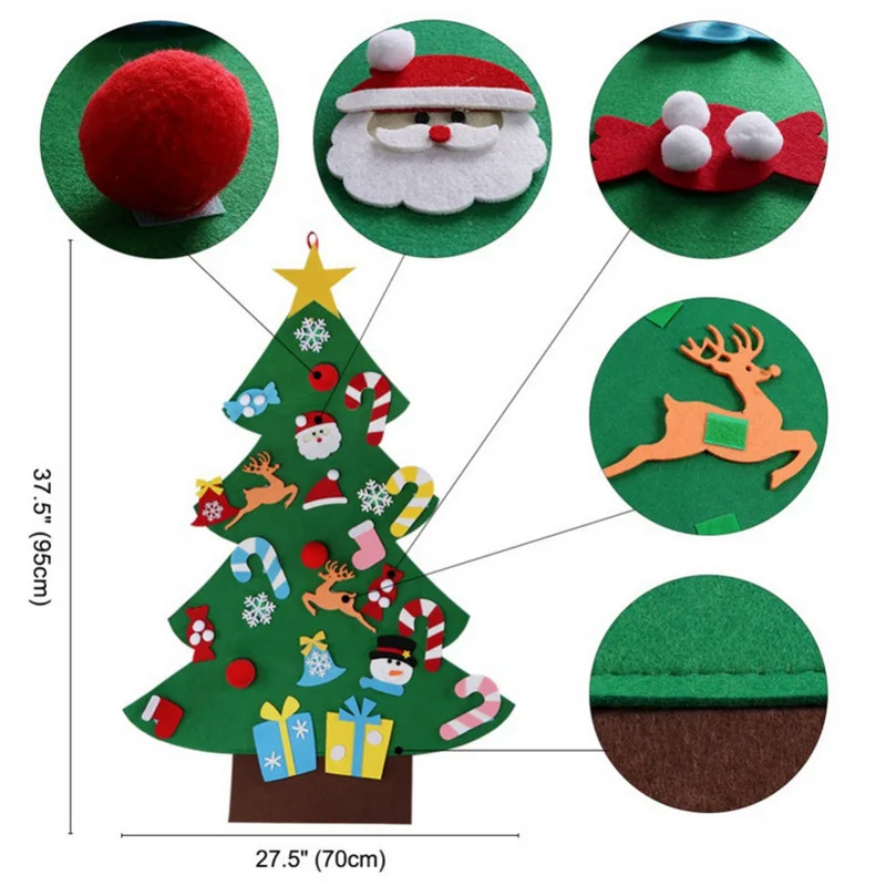 Felt Christmas Tree DIY Christ - مراجعة Home Decor Xmas Tree وسعره