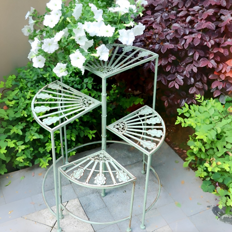 Rotating Iron Flower Stand Mul - مراجعة Succulent Planter Pot وسعره