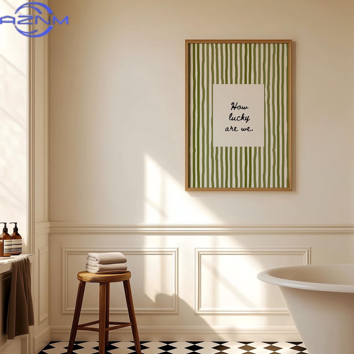 AZNM Modern How Lucky Are We Q - مراجعة Home Decor How To وسعره
