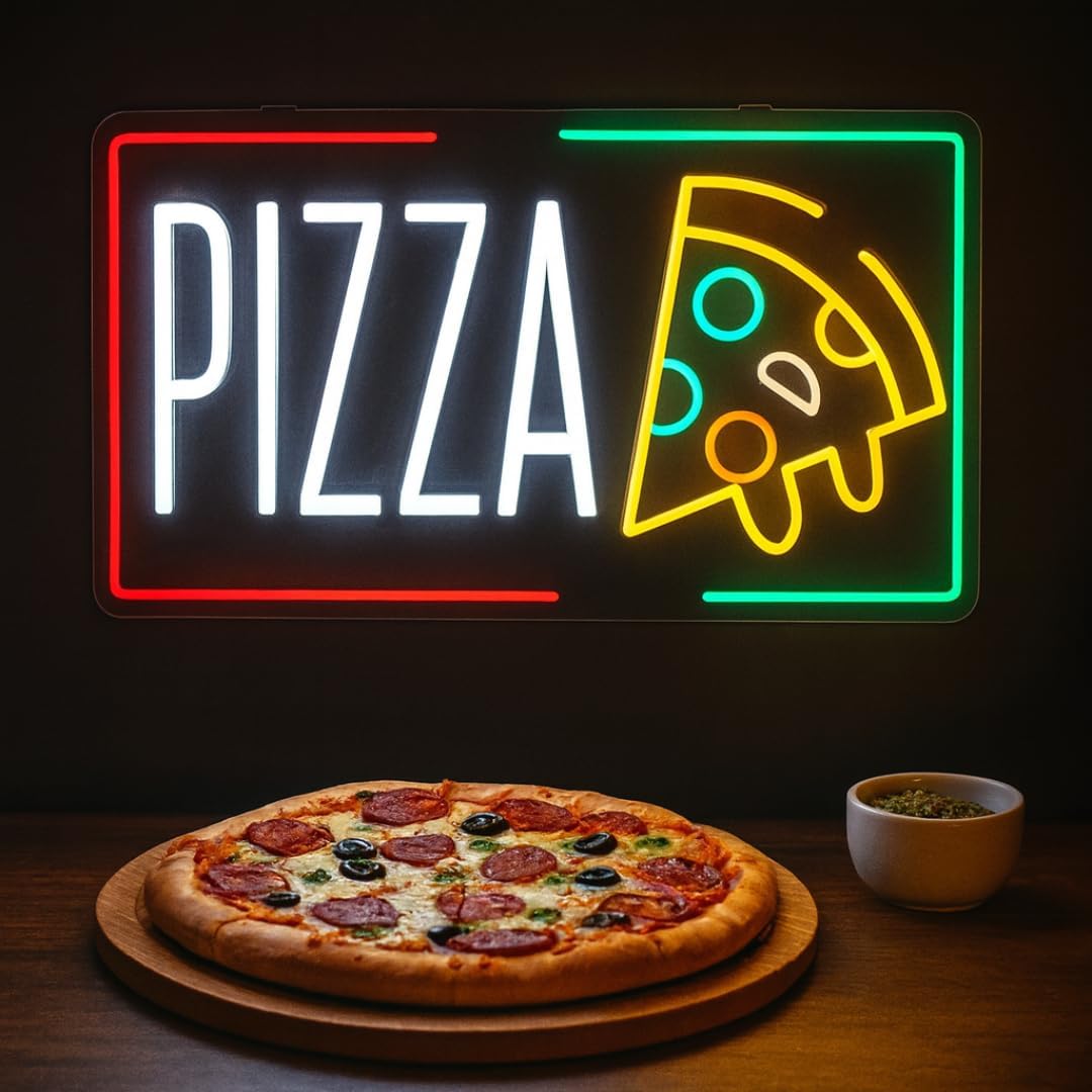 Pizza Neon Sign Business USB L - مراجعة Home Decor Shop وسعره