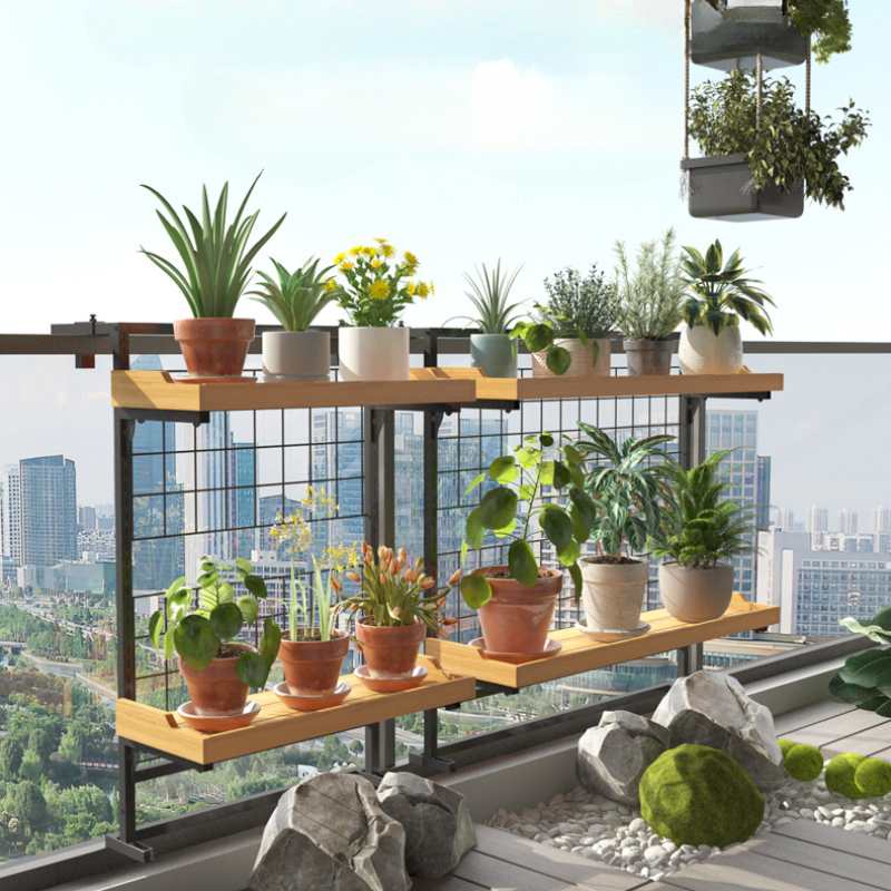 Wood Tiered Balcony Railing Pl - مراجعة Succulent Planter Pot وسعره