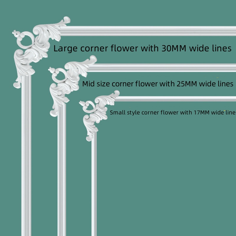 4PCS French Style Corner Flowe - مراجعة Home Decor Wall Molding وسعره