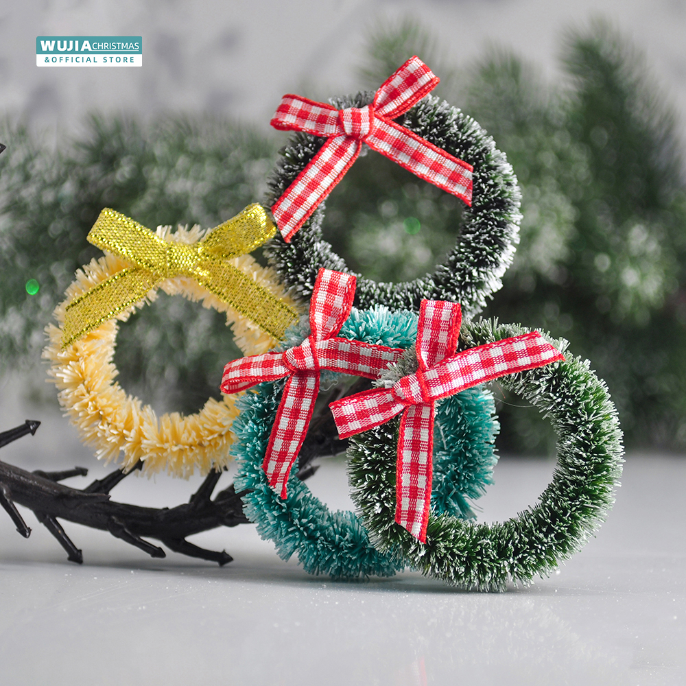12pcs Christmas Mini Wreath fo - مراجعة Home Decor Xmas Tree وسعره