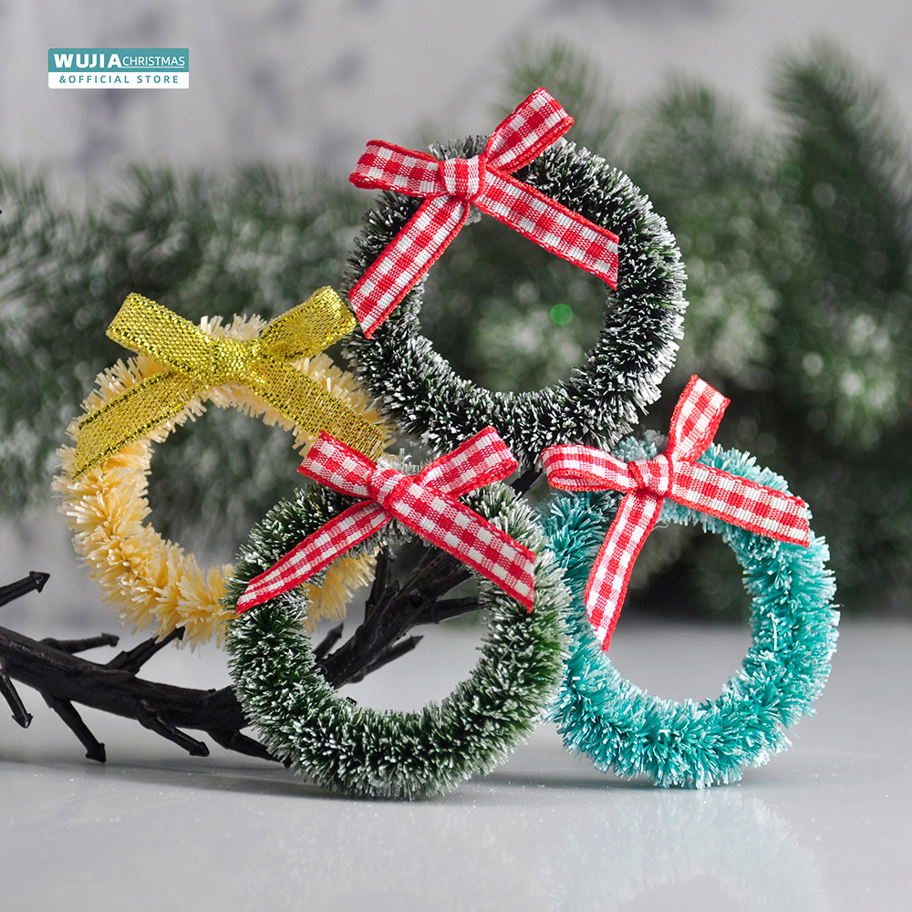 12pcs Christmas Mini Wreath fo - مراجعة Home Decor Xmas Tree وسعره