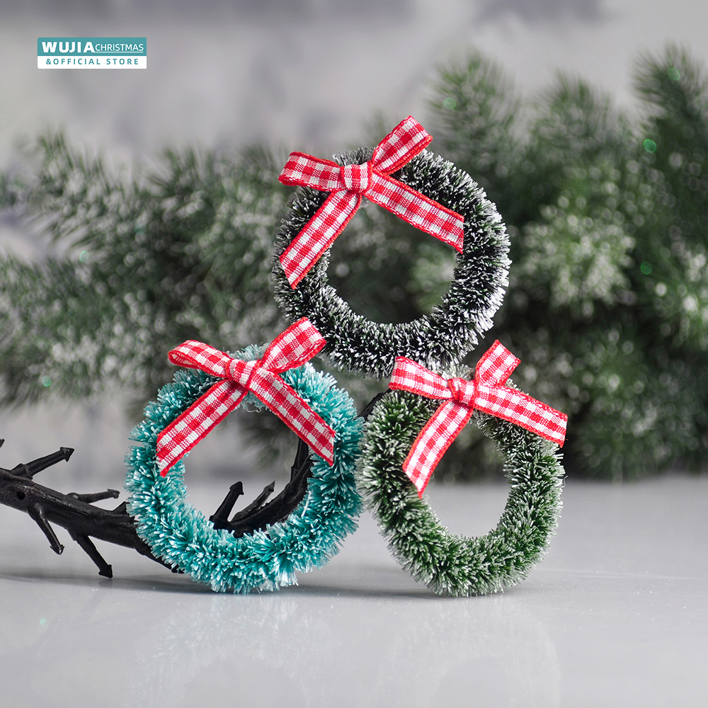 12pcs Christmas Mini Wreath fo - مراجعة Home Decor Xmas Tree وسعره