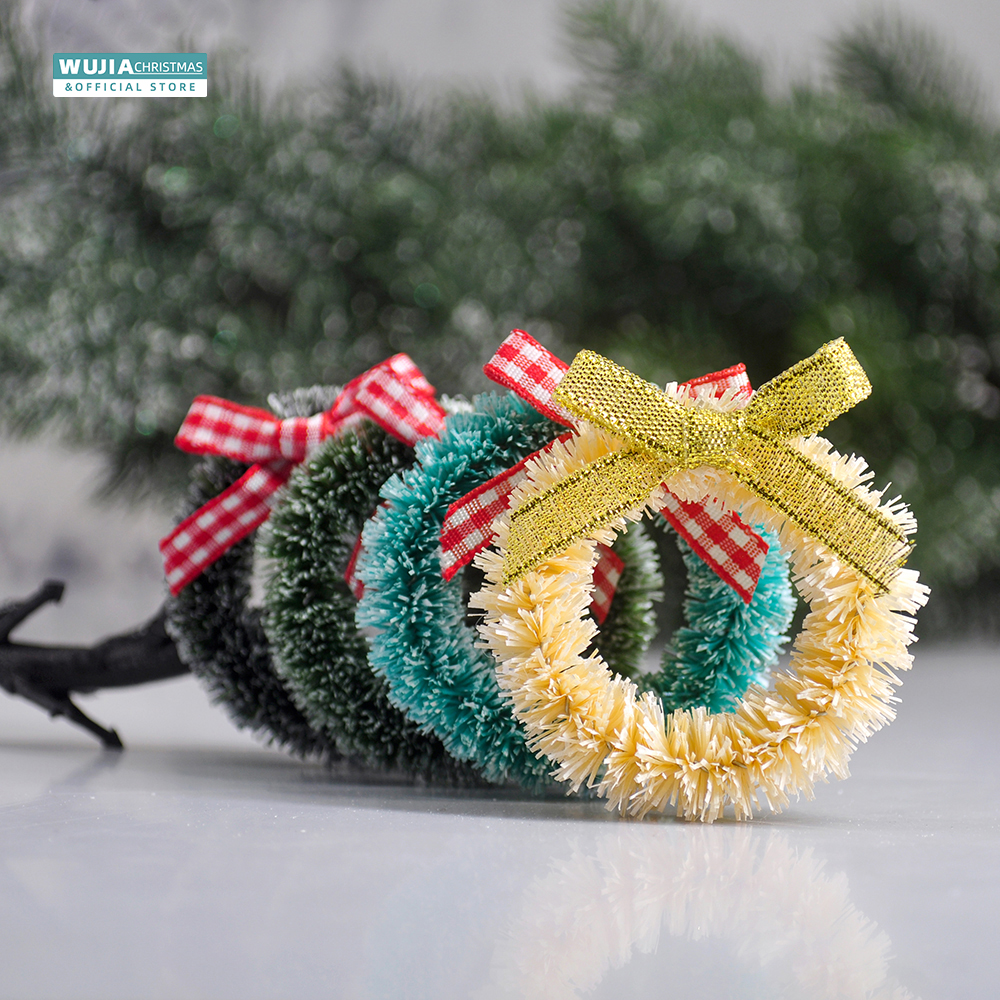 12pcs Christmas Mini Wreath fo - مراجعة Home Decor Xmas Tree وسعره