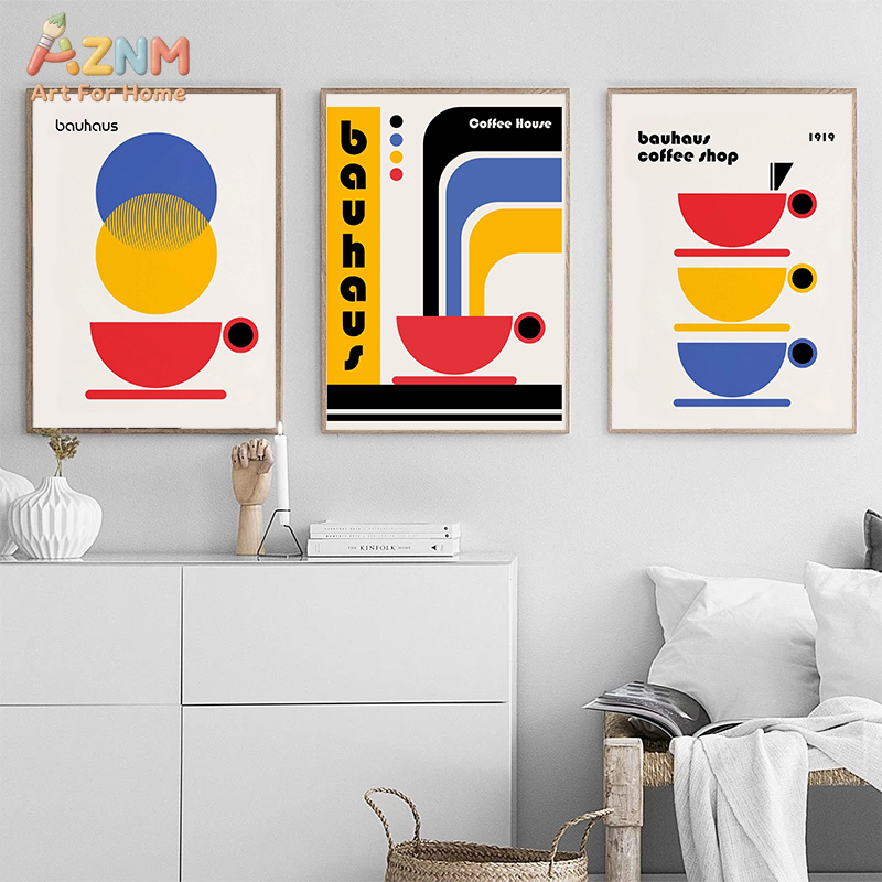 Modern Minimalist Geometry Bau - مراجعة Watercolor Poster Print وسعره