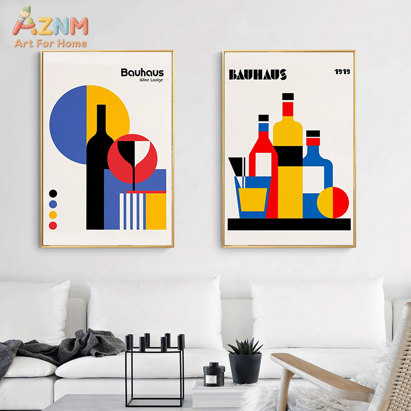 Modern Minimalist Geometry Bau - مراجعة Watercolor Poster Print وسعره