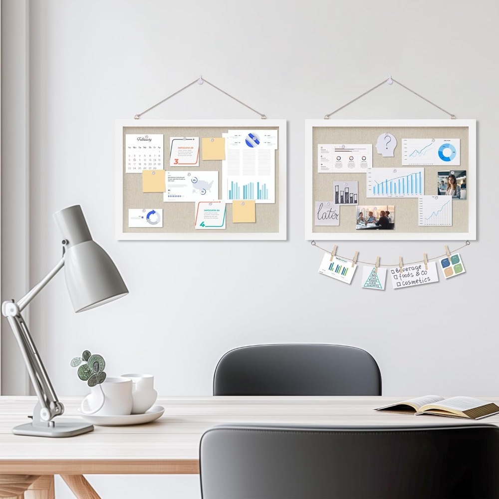 Linen White Cork Board 17x12in - مراجعة Home Decor Vision Board وسعره