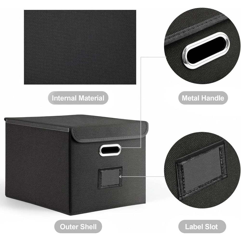 Collapsible File Box with Lid  - مراجعة Home Decor Organizer وسعره