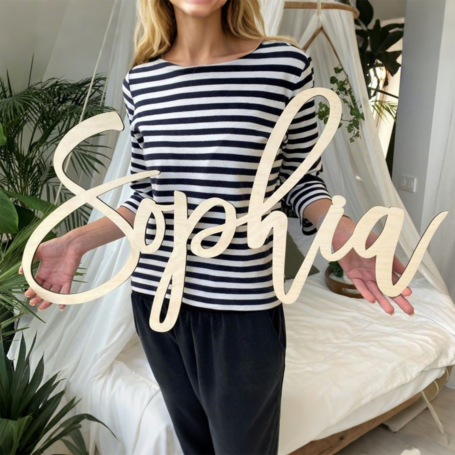 1pc Personalized Wooden Name S - مراجعة Home Decor Inspo وسعره