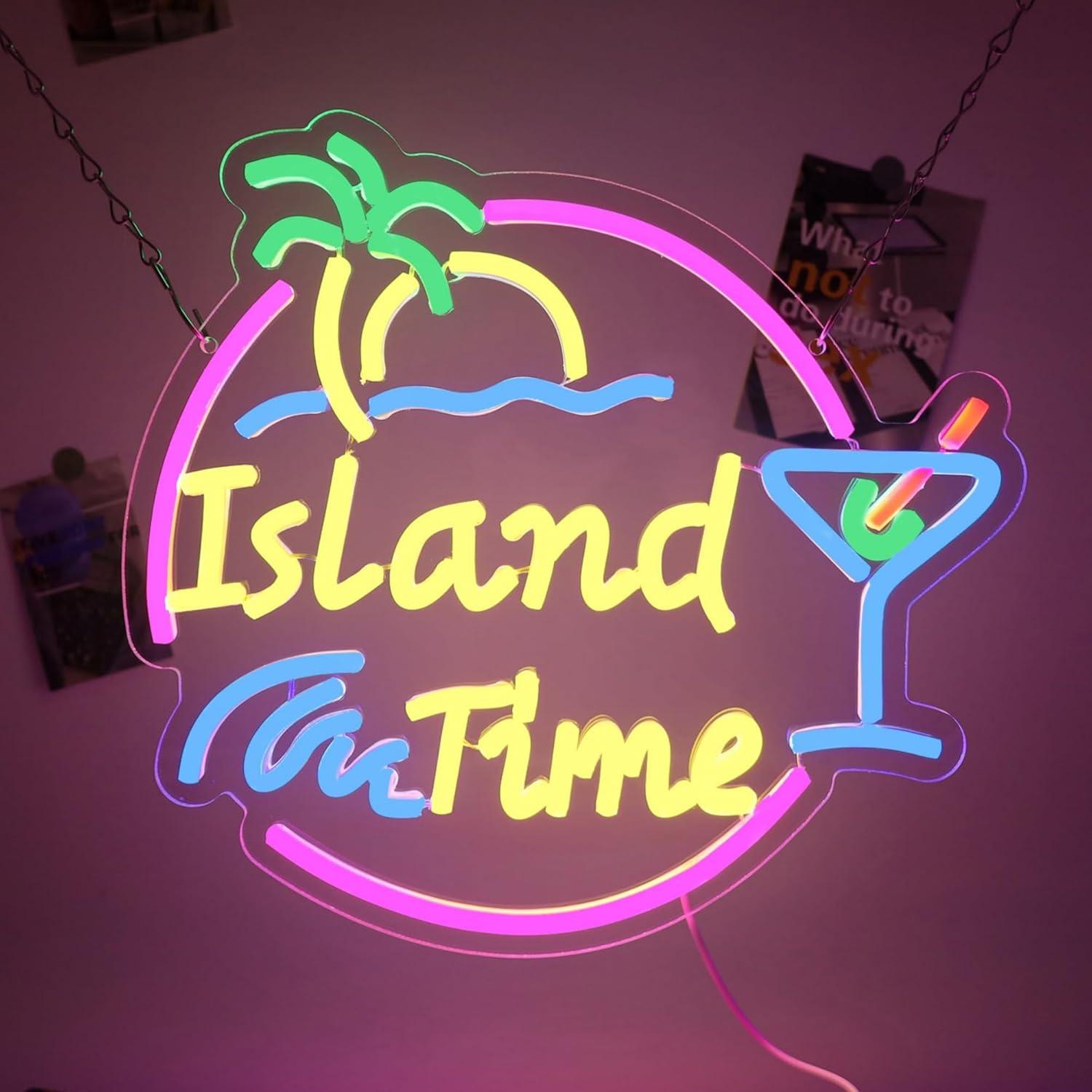 Island Time Neon Sign LED Ligh - مراجعة Home Decor Shop وسعره