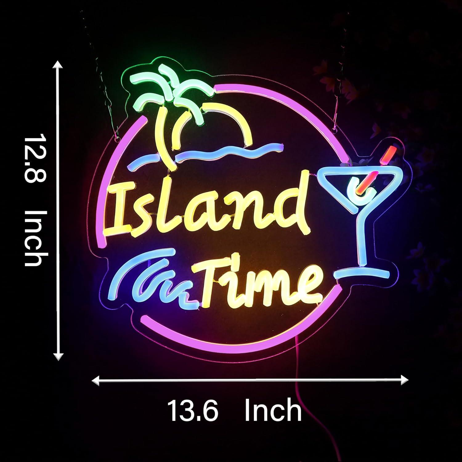 Island Time Neon Sign LED Ligh - مراجعة Home Decor Shop وسعره