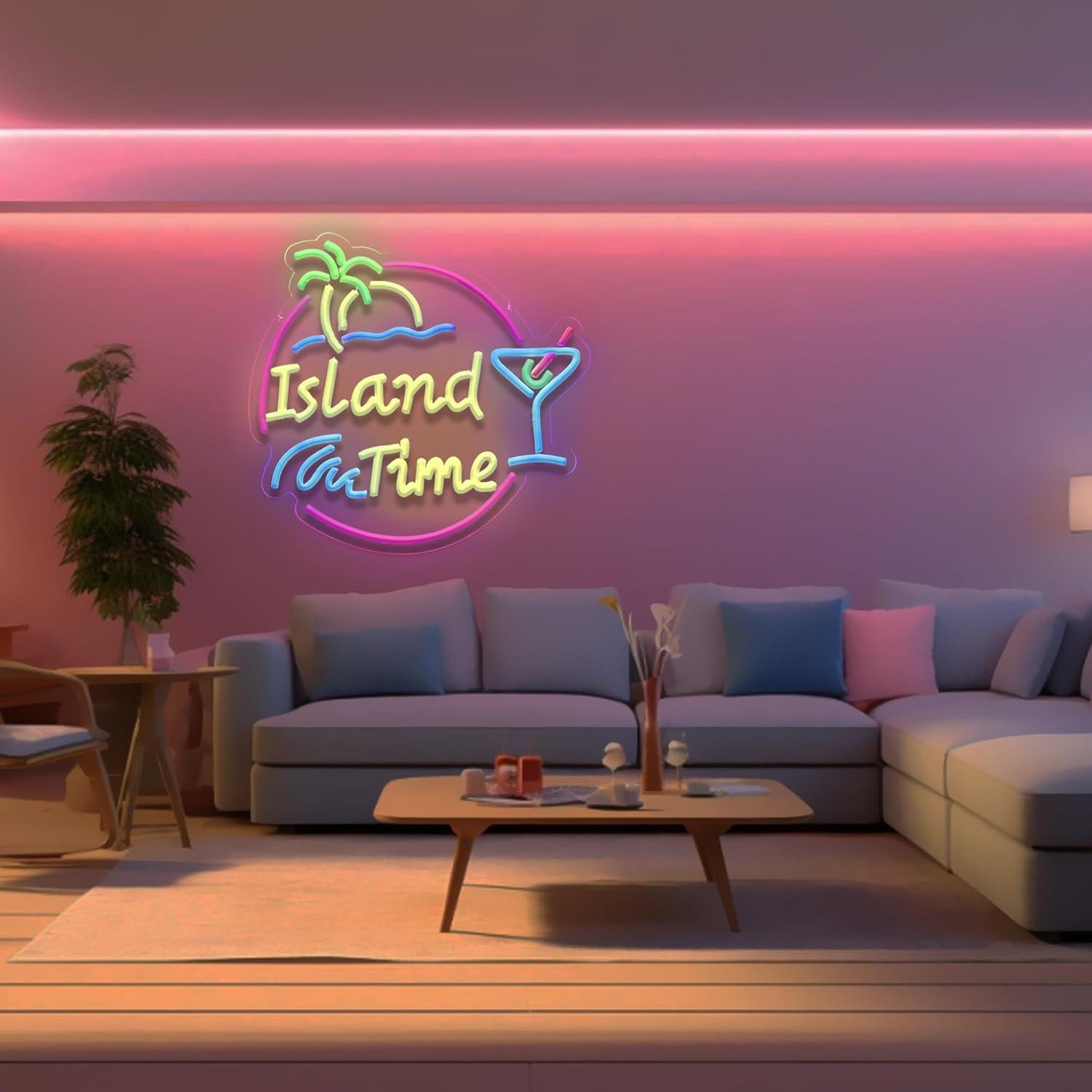 Island Time Neon Sign LED Ligh - مراجعة Home Decor Shop وسعره