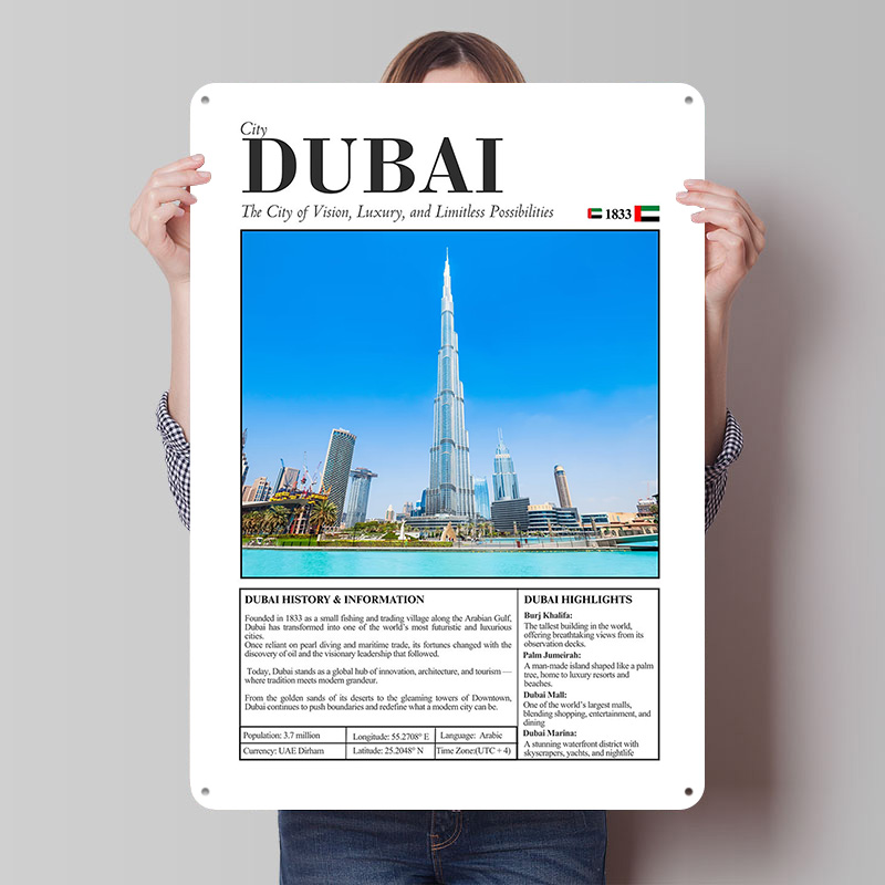 Dubai Cityscape Travel Printed - مراجعة Home Decor Dubai وسعره