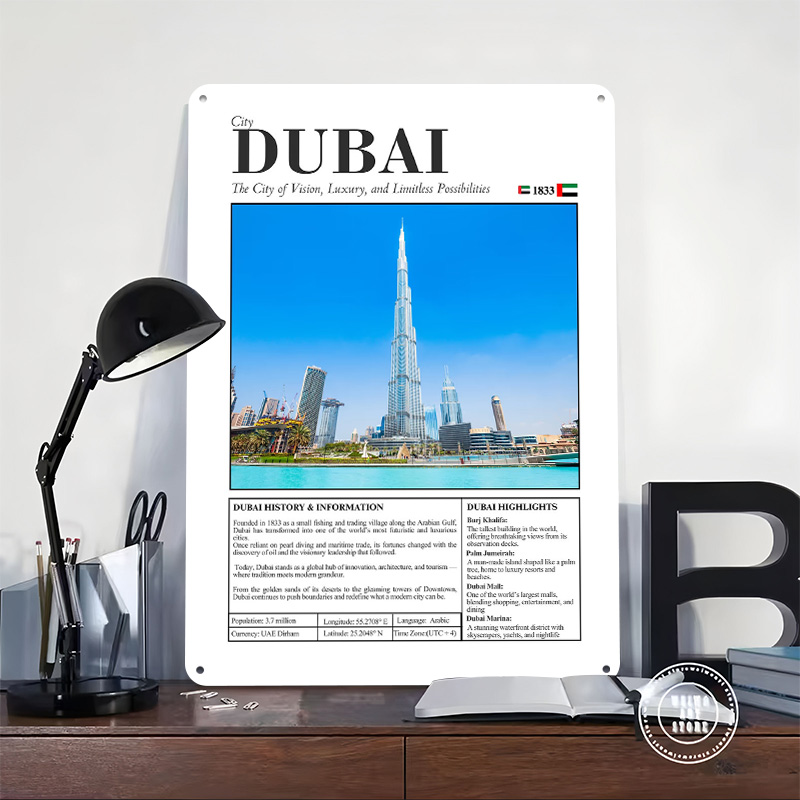 Dubai Cityscape Travel Printed - مراجعة Home Decor Dubai وسعره