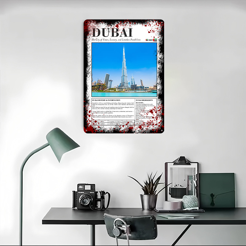 Dubai Cityscape Travel Printed - مراجعة Home Decor Dubai وسعره