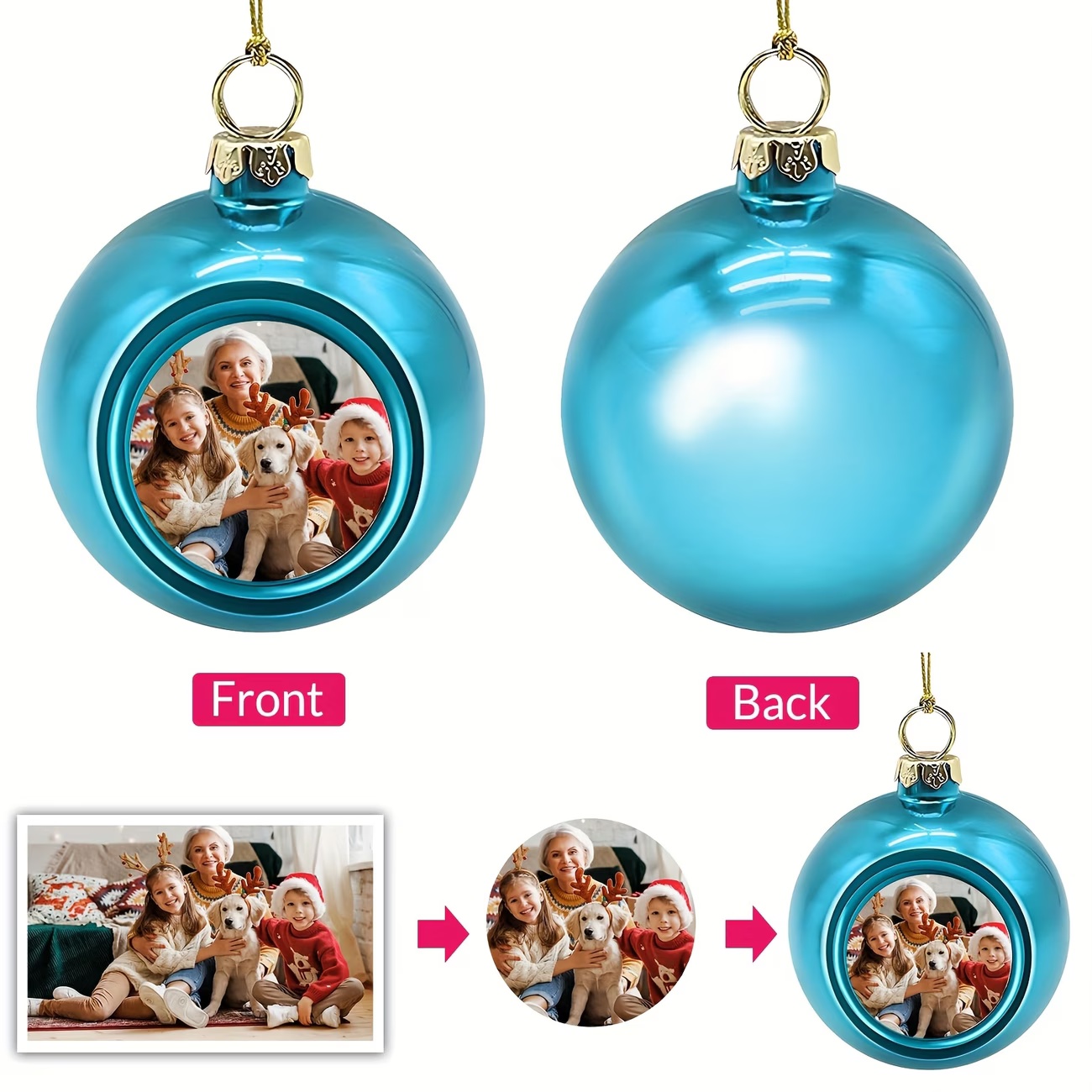 Custom Photo Christmas Ornamen - مراجعة Home Decor Xmas Tree وسعره