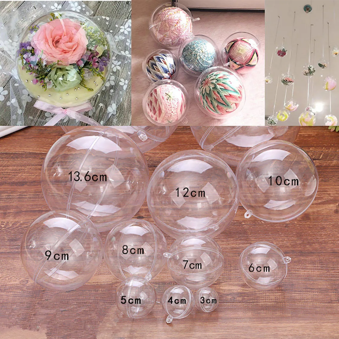 1-20CM Transparent Balls Hollo - مراجعة Home Decor Xmas Tree وسعره