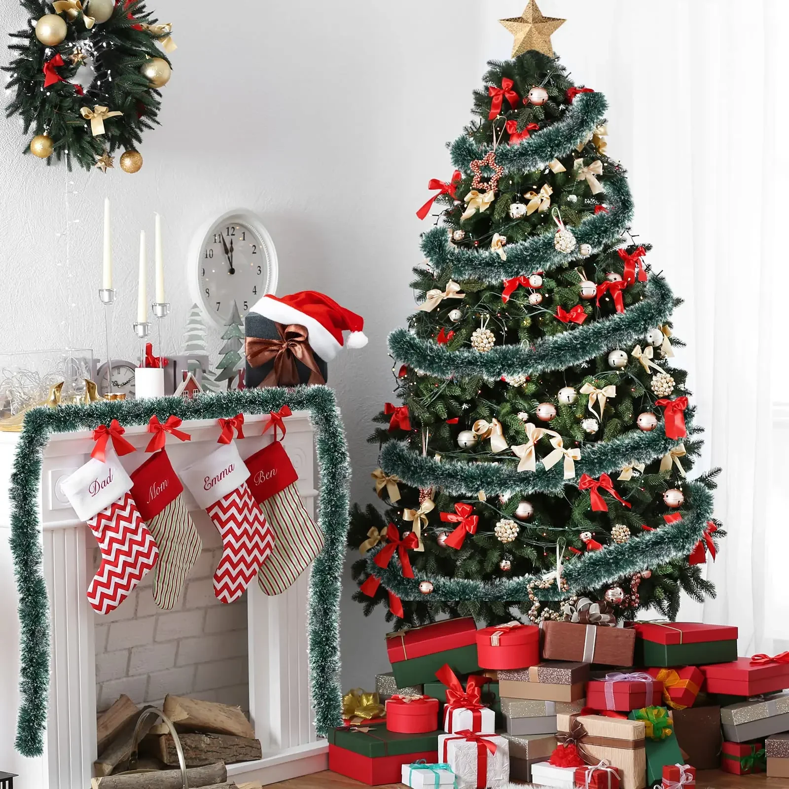 2/40m Christmas Tinsel Ribbons - مراجعة Home Decor Xmas Tree وسعره