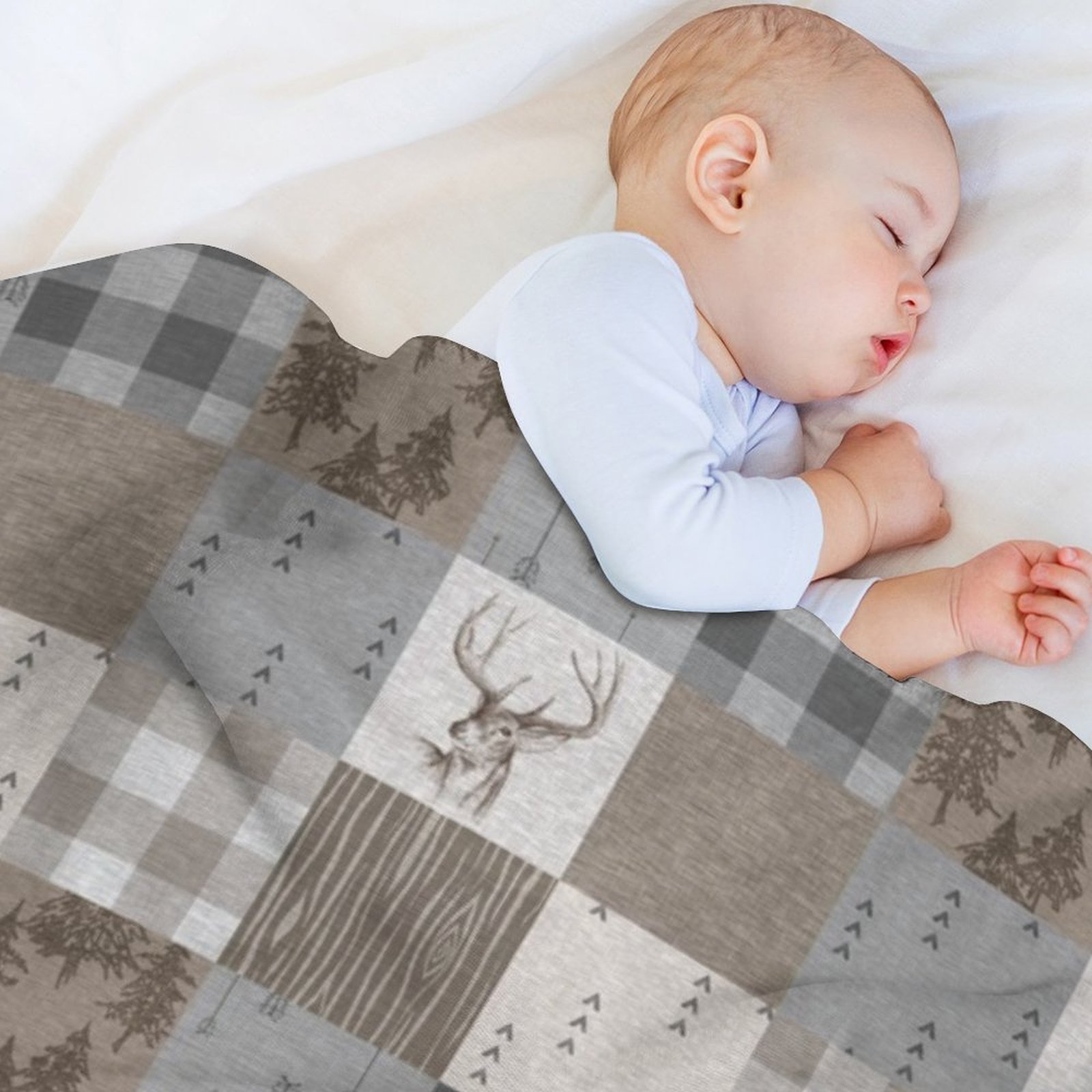 Deer Patchwork - Rustic Neutra - مراجعة Neutral Throw Blanket وسعره